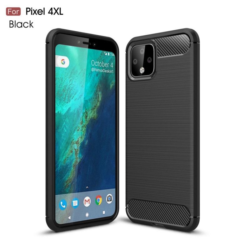 Etui Google Pixel 4 XL Czerwony Czarny Szczotkowane Włókno Węglowe