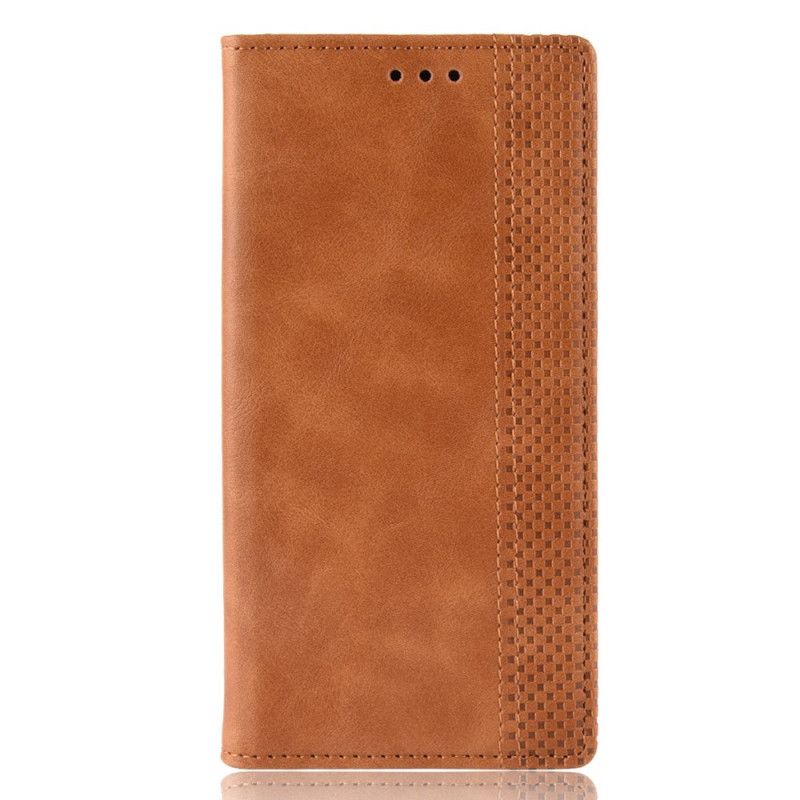 Flip Kotelot Google Pixel 4 XL Granatowy Czarny Stylizowany Efekt Skóry W Stylu Vintage Etui Ochronne