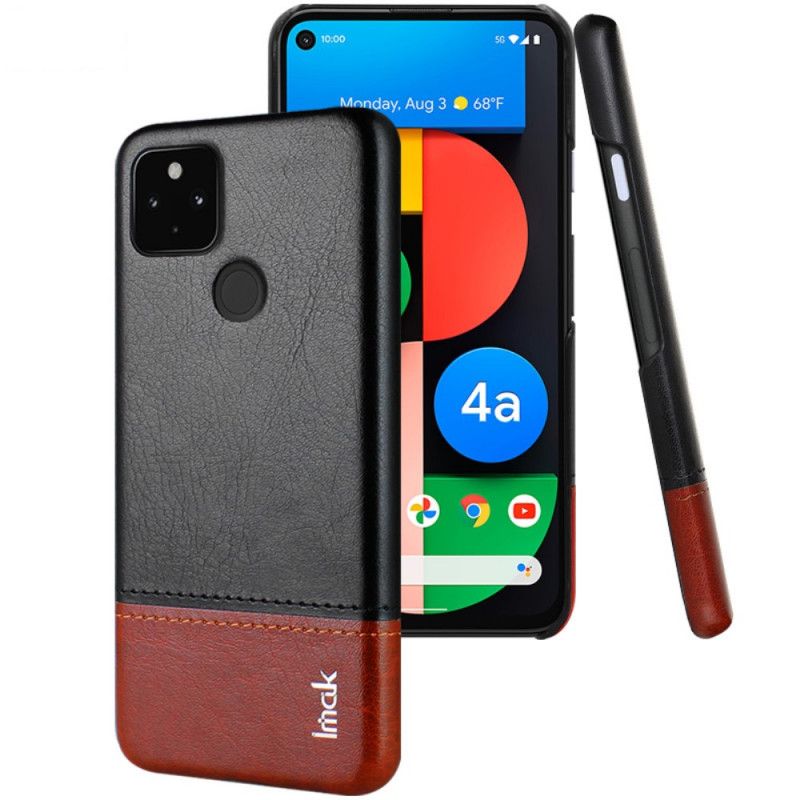 Etui Google Pixel 4A 5G Czerwony Czarny Imak Ruiyi Series Efekt Skóry Etui Ochronne