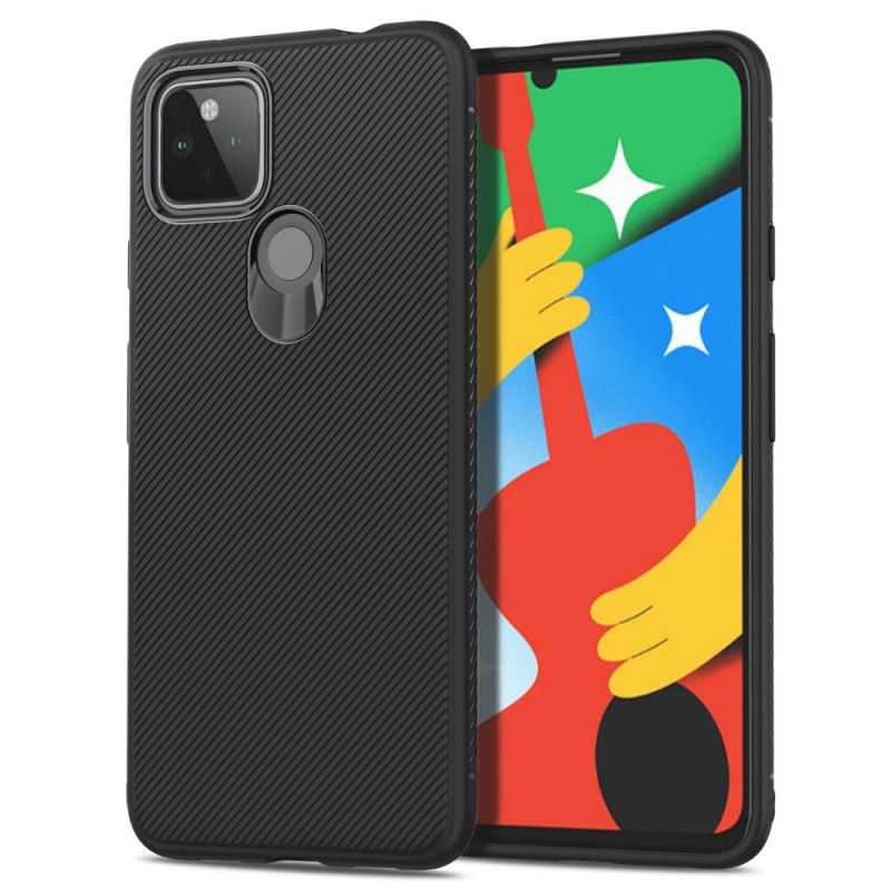 Etui Google Pixel 4A 5G Granatowy Czarny Skośny Serial Jazzowy Etui Ochronne