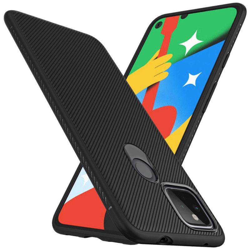 Etui Google Pixel 4A 5G Granatowy Czarny Skośny Serial Jazzowy Etui Ochronne