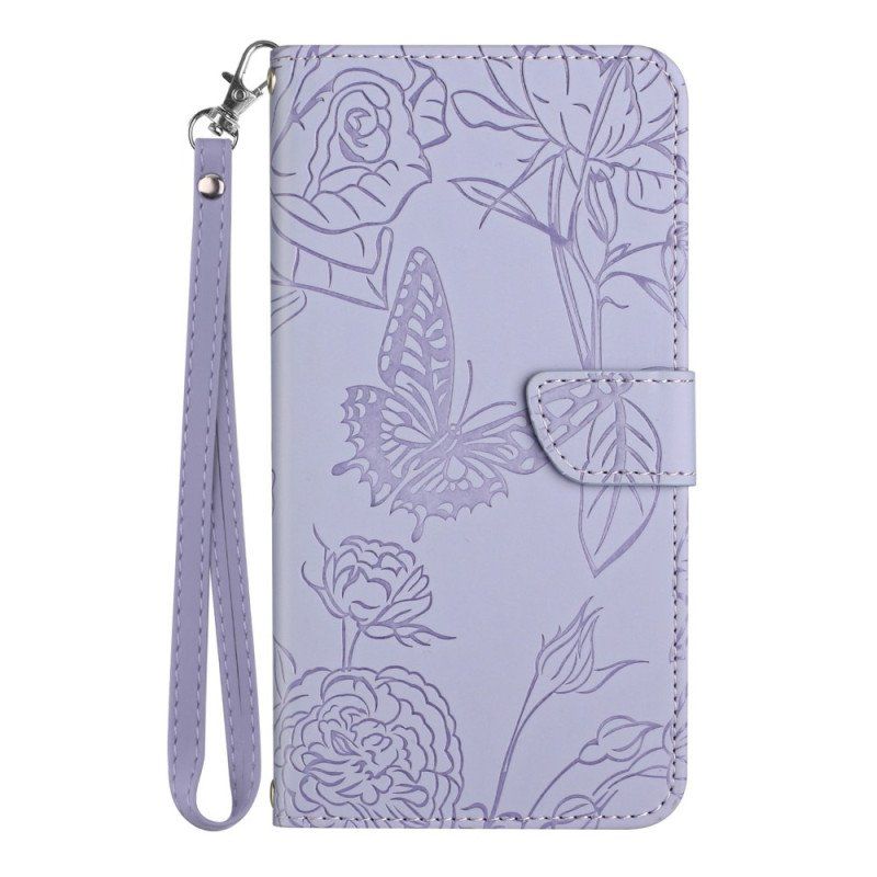 Etui Folio do Xiaomi 13 Lite Motyle I Smycz