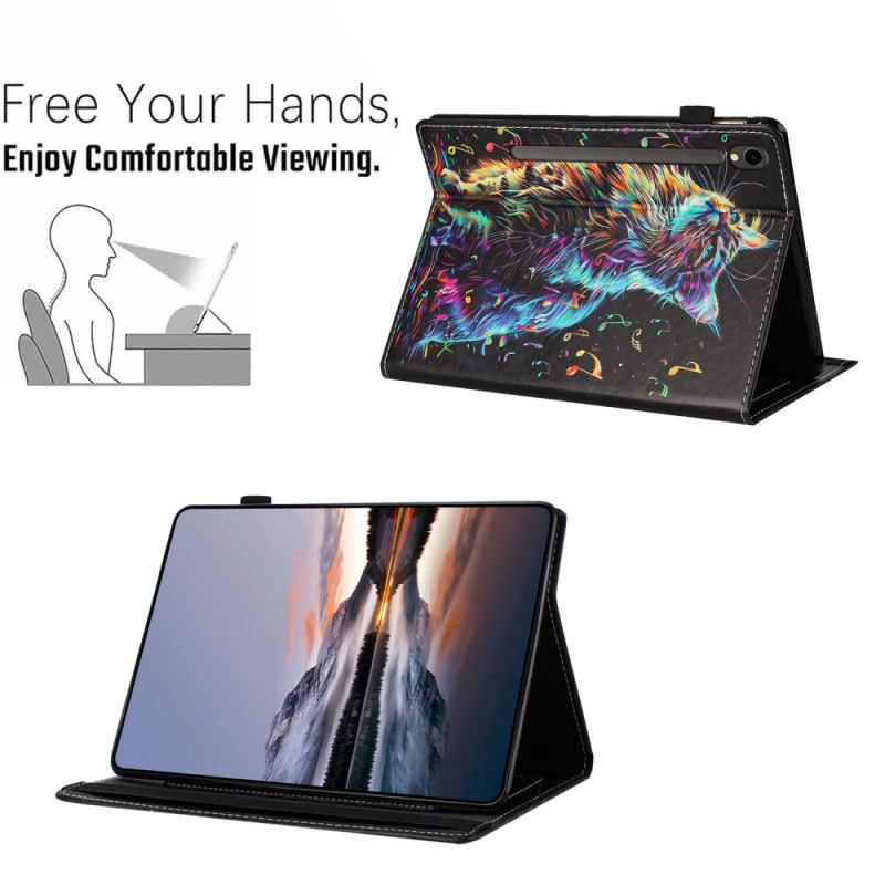 Etui Samsung Galaxy Tab S10 Fe Muzyczny Kot