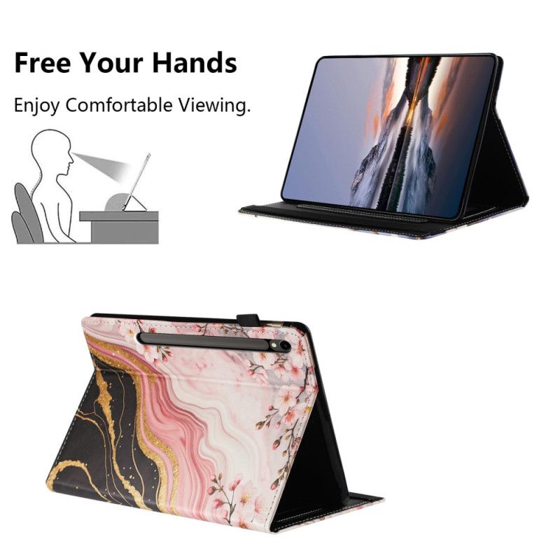 Etui Samsung Galaxy Tab S10 Fe Etui Na Telefon Marmurowy Wzór Kwiatowy