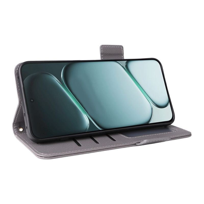 Skórzany Futerał Oneplus 15r Etui Na Telefon Tekstura Liczi Z Paskiem