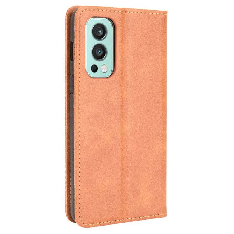 Flip Kotelot Oneplus Nord 2 5g Stylizowany Efekt Skóry W Stylu Vintage