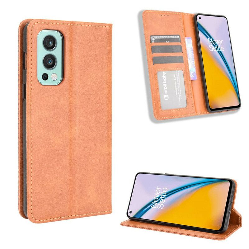 Flip Kotelot Oneplus Nord 2 5g Stylizowany Efekt Skóry W Stylu Vintage