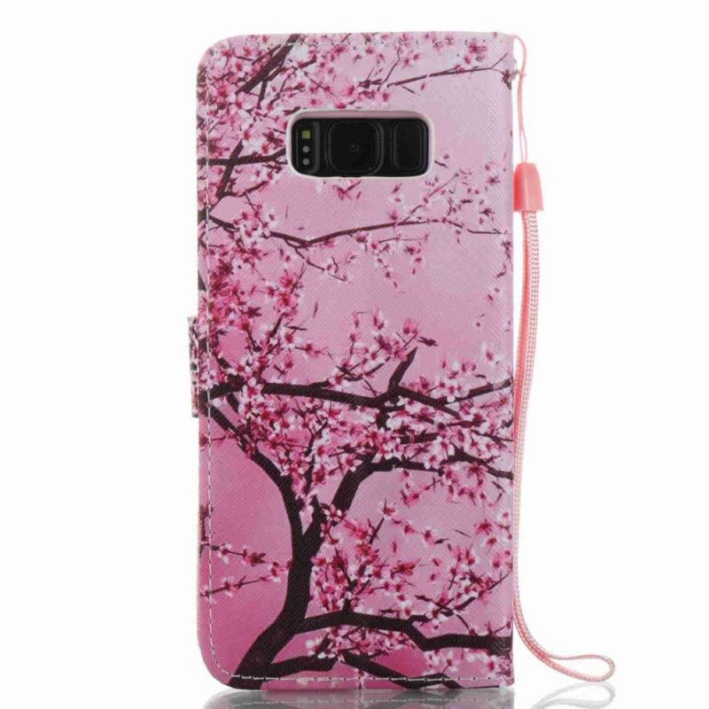 Etui Folio Samsung Galaxy S8 Czerwone Gałęzie Etui Ochronne