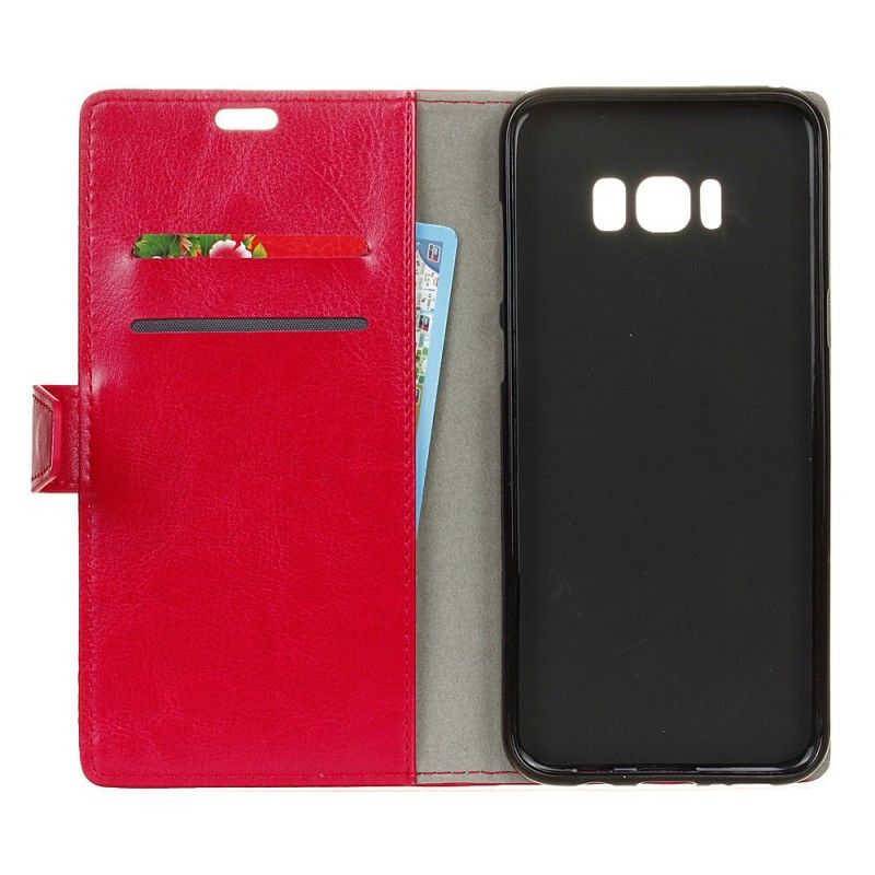 Etui Folio Samsung Galaxy S8 Fioletowy Czerwony Imitacja Skóry