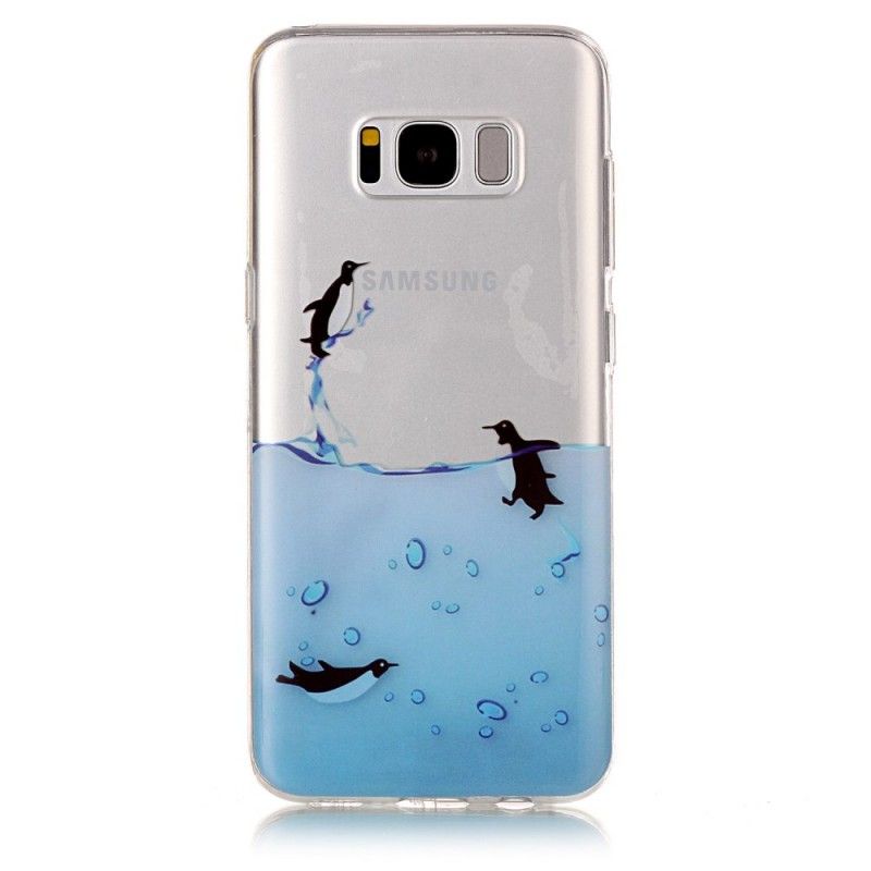 Etui Samsung Galaxy S8 Gra W Pingwiny