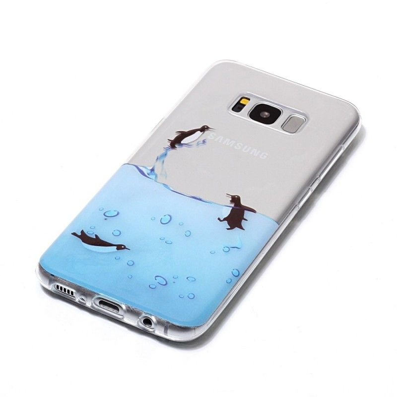 Etui Samsung Galaxy S8 Gra W Pingwiny