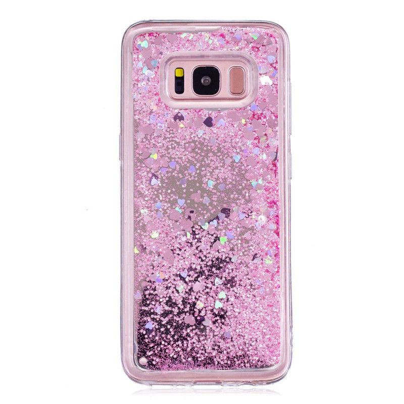 Etui Samsung Galaxy S8 Srebrny Fioletowy Proszek Brokatowy Etui Ochronne