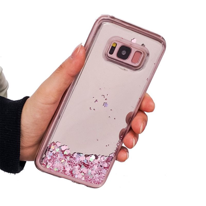 Etui Samsung Galaxy S8 Srebrny Fioletowy Proszek Brokatowy Etui Ochronne