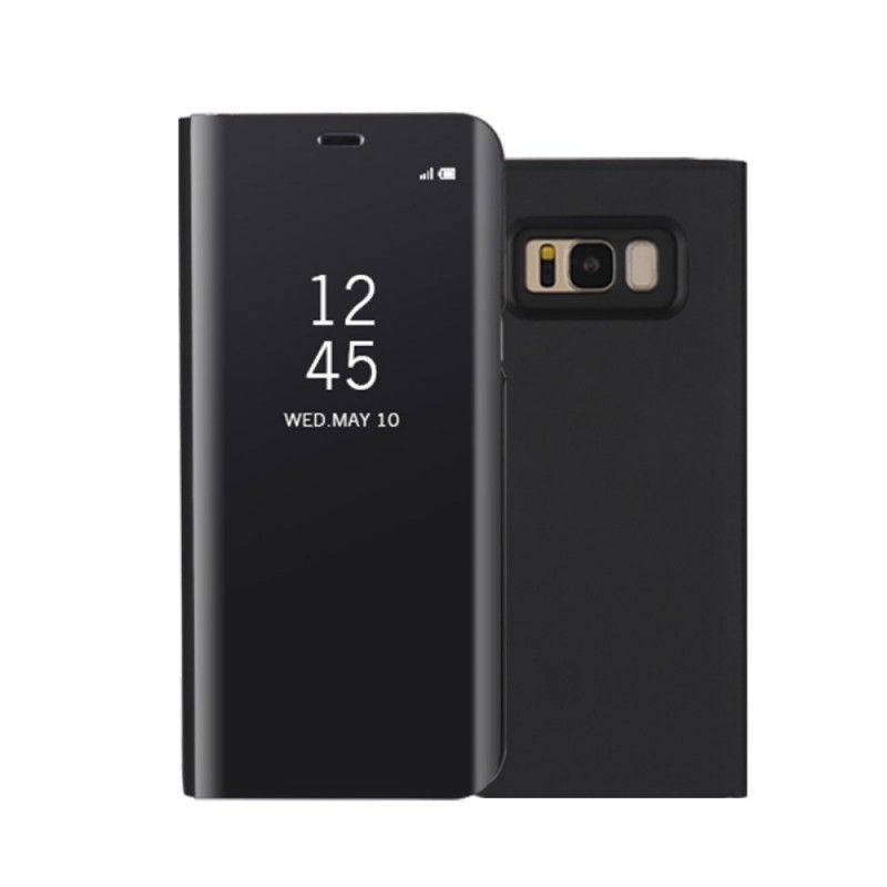 Zobacz Pokrywę Samsung Galaxy S8 Jasnoniebieski Czarny Lustro I Efekt Skóry