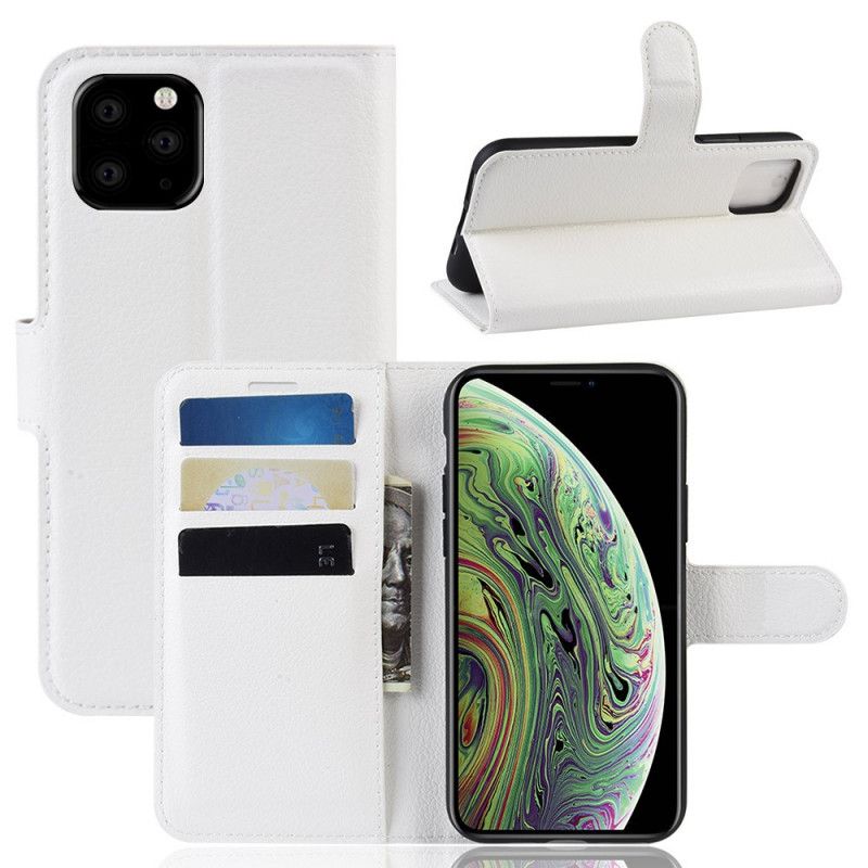 Etui Folio iPhone 11 Pro Biały Czarny Klasyczny