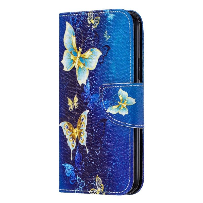 Etui Folio iPhone 11 Pro Ciemnoniebieski Niesamowite Motyle