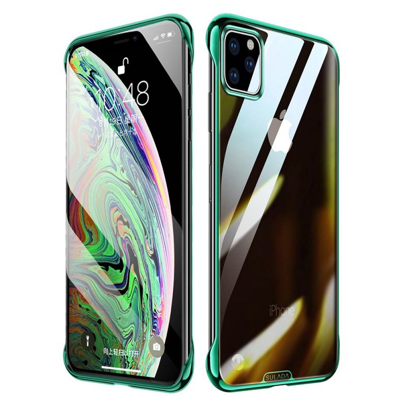 Etui iPhone 11 Pro Czerwony Czarny Przezroczysta Sulada I Efekt Metalu Etui Ochronne