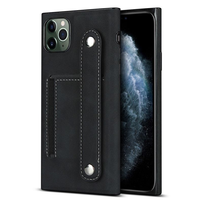 Etui iPhone 11 Pro Czerwony Czarny Uchwyt Na Kartę I Pasek Etui Ochronne