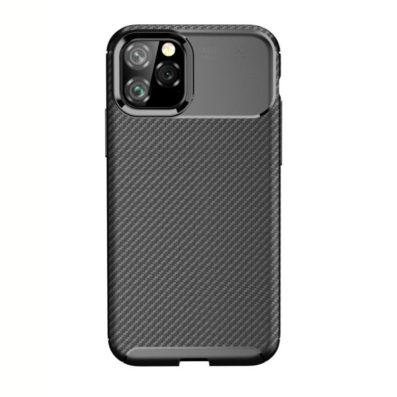 Etui iPhone 11 Pro Granatowy Czarny Elastyczna Tekstura Włókna Węglowego Etui Ochronne