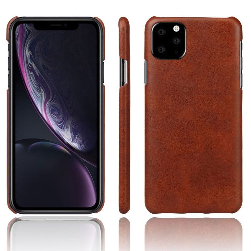 Etui iPhone 11 Pro Szary Czarny Efekt Skóry Lychee Performance