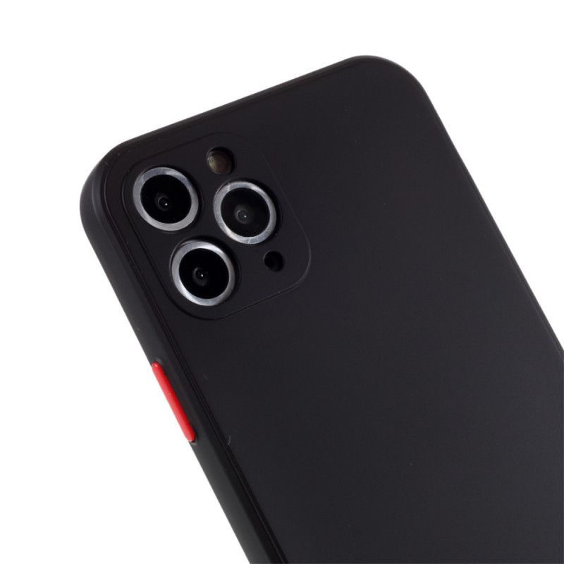 Futerały iPhone 11 Pro Czerwony Czarny Etui na Telefon Elastyczne Silikonowe Guziki
