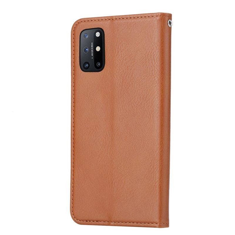 Flip Kotelot OnePlus 8T Czerwony Czarny Etui Na Karty Ze Sztucznej Skóry