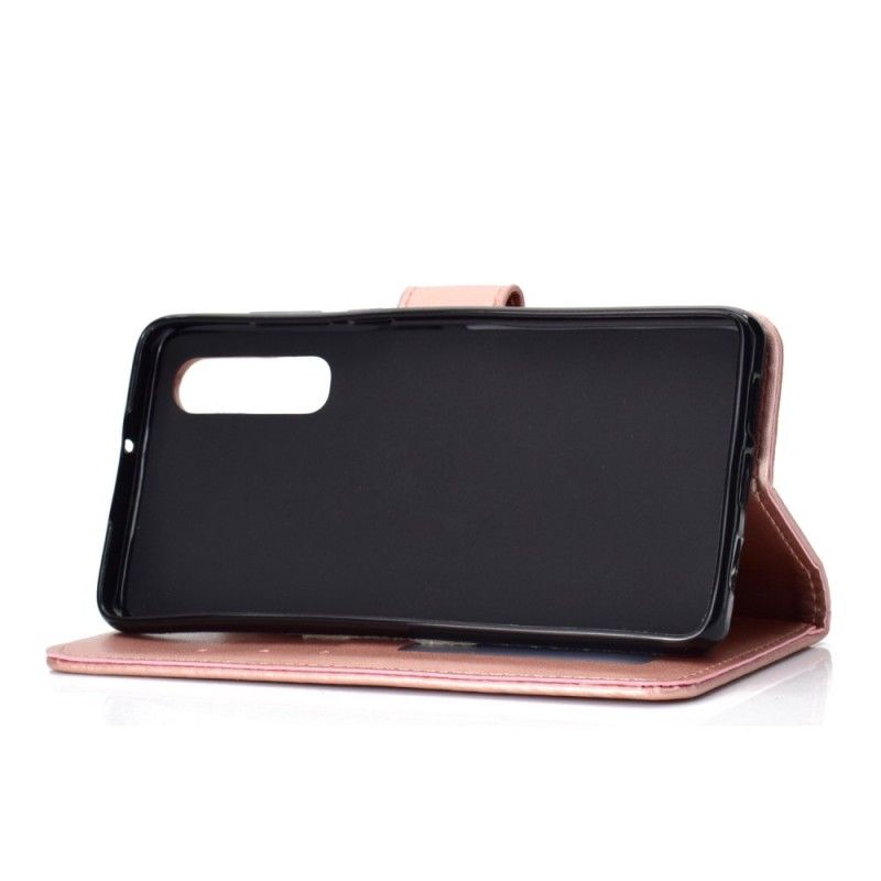 Etui Folio Huawei P30 Czerwony Szary Mandala Słońca Etui Ochronne
