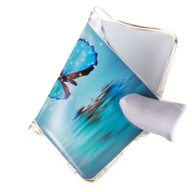 Etui Huawei P30 Fluorescencyjny Niebieski Motyl