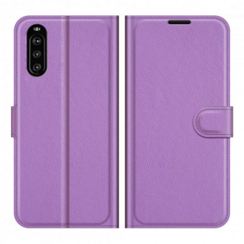 Etui Folio Do Sony Xperia 10 Iii Klasyczna Sztuczna Skóra