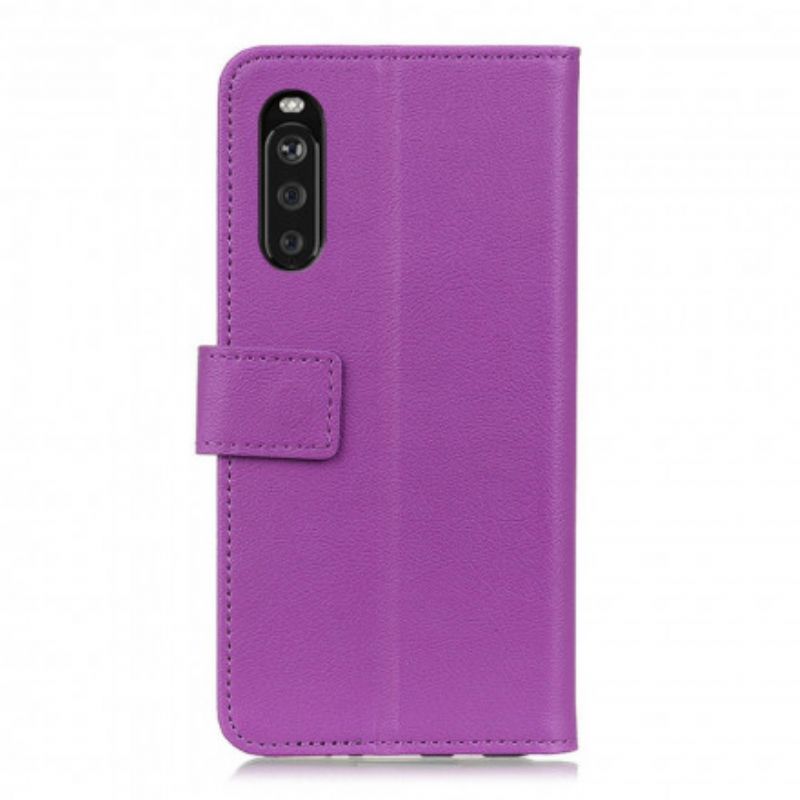 Etui Folio Do Sony Xperia 10 Iii Klasyczna Sztuczna Skóra