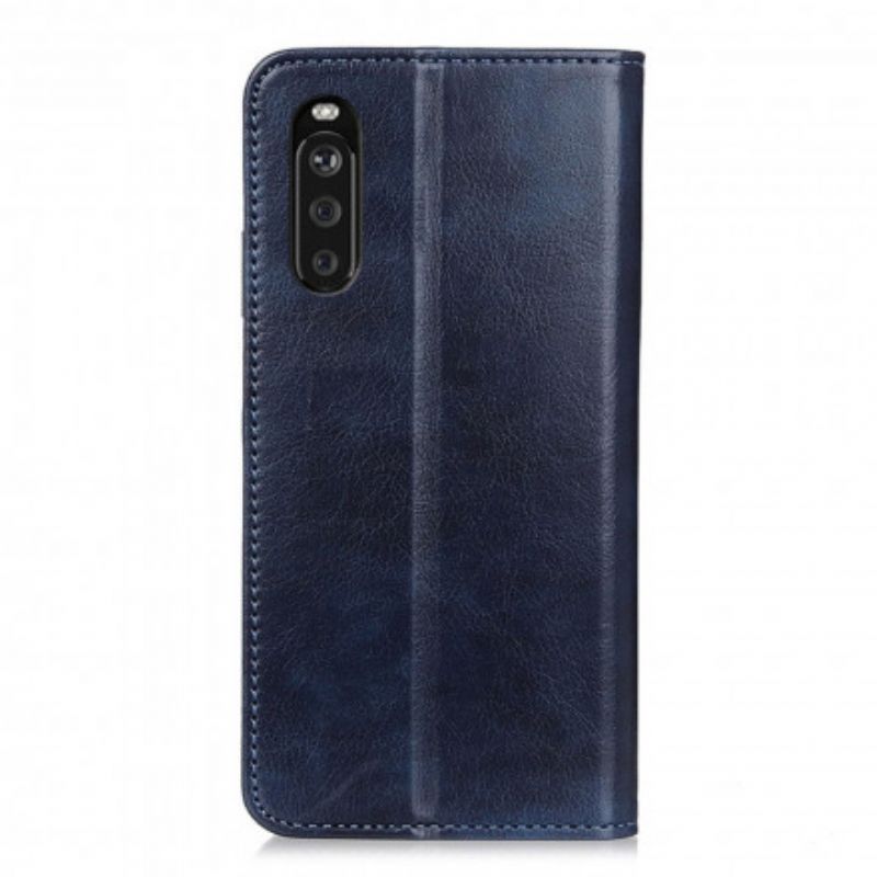 Etui Folio Do Sony Xperia 10 Iii Litchi Premium Sztuczna Skóra