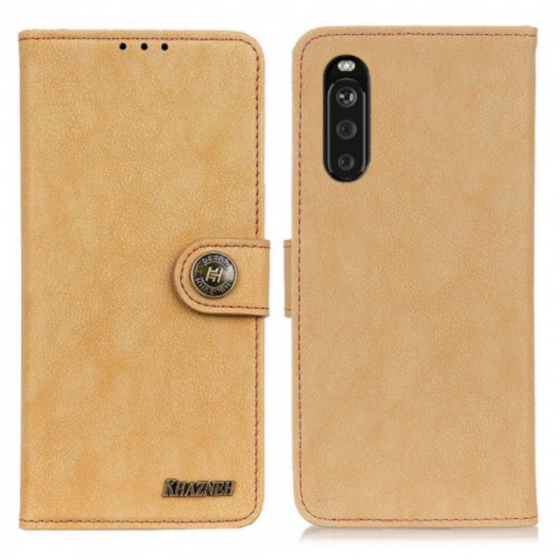 Etui Folio Sony Xperia 10 Iii Sztuczna Dwoina Retro Khazneh