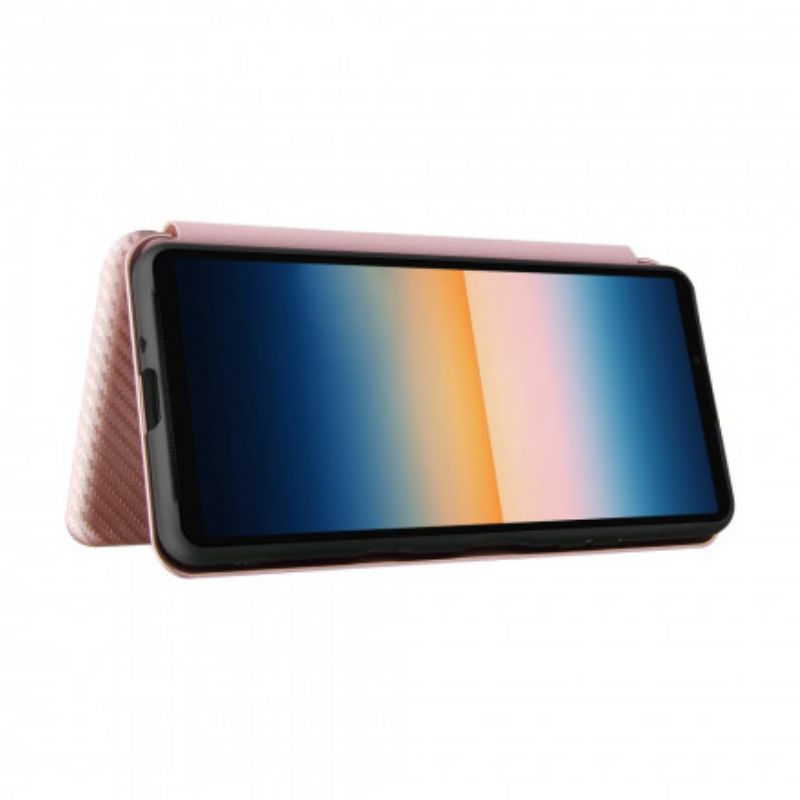 Flip Kotelot Do Sony Xperia 10 Iii Kolorowy Węgiel Silikonowy