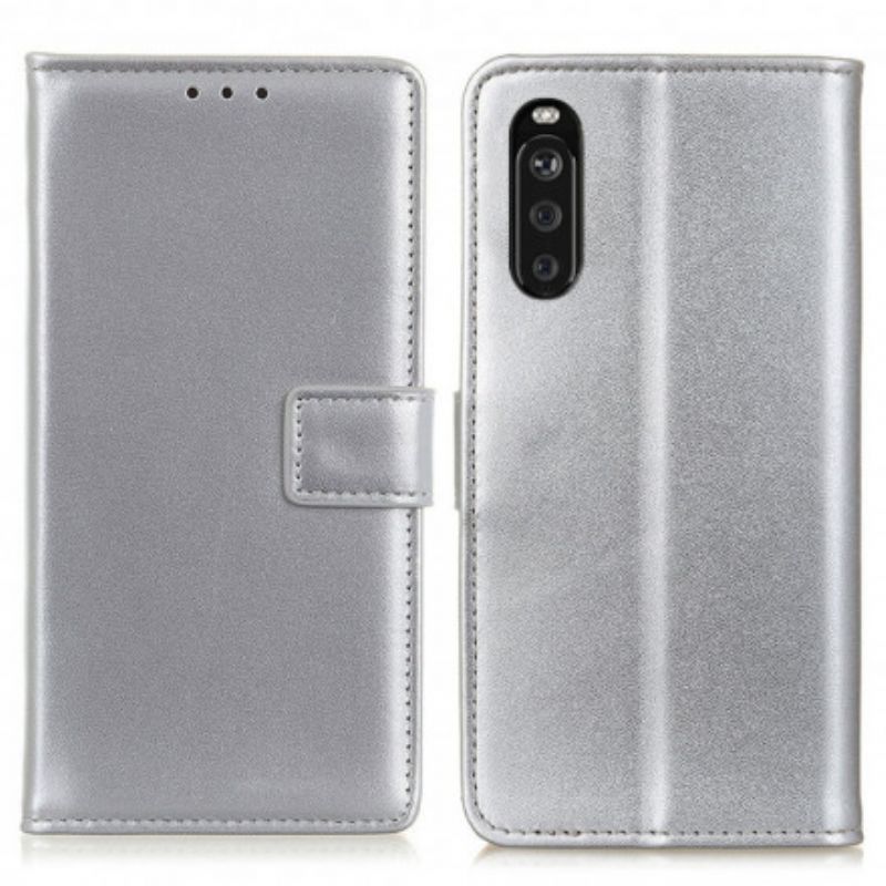 Skórzany Futerał Sony Xperia 10 Iii Etui Na Telefon Zwykła Sztuczna Skóra