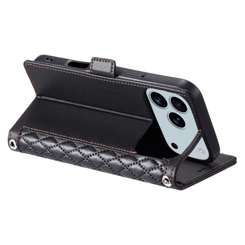 Etui Folio Do iPhone 17 Pro Max Klasyczny Pikowany