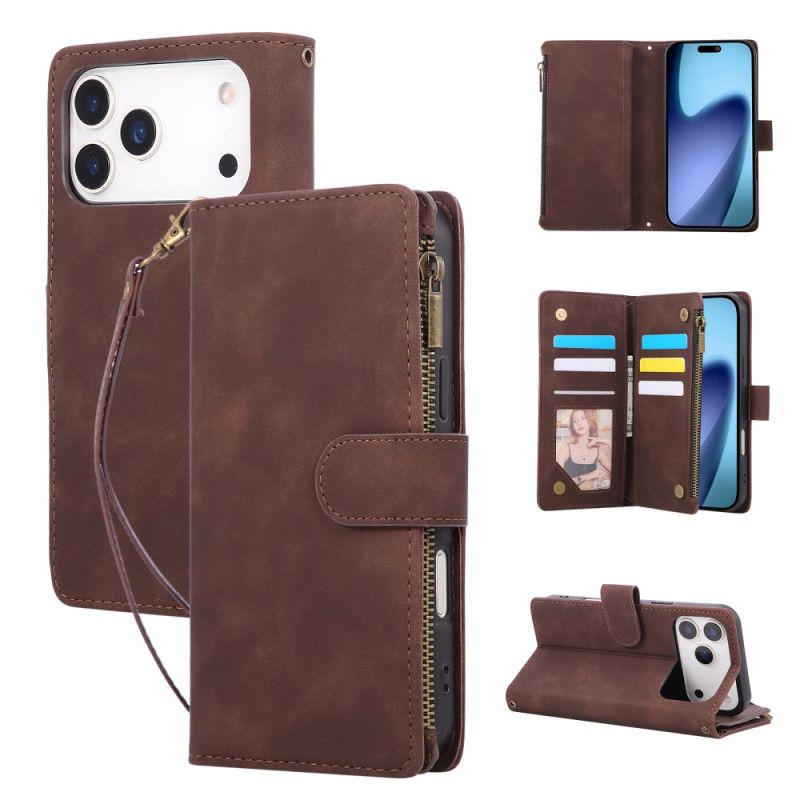 Etui Folio Do iPhone 17 Pro Max Portfel Z Efektem Zamszu