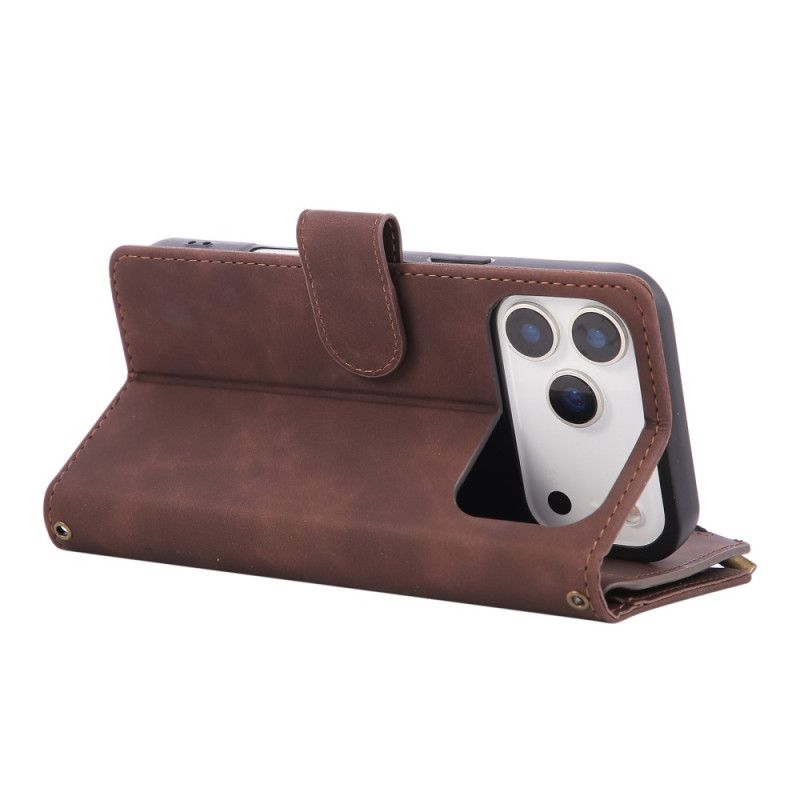 Etui Folio Do iPhone 17 Pro Max Portfel Z Efektem Zamszu