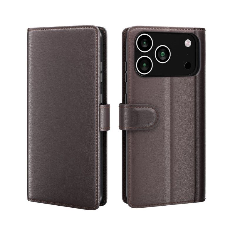 Etui Folio iPhone 17 Pro Max Portfel Ze Skóry Naturalnej Etui Ochronne