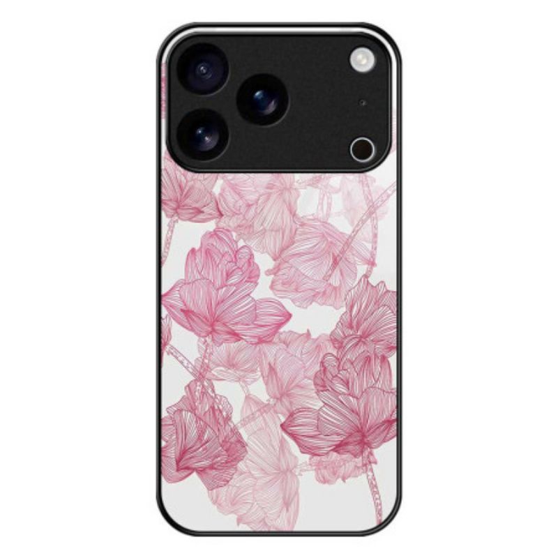 Etui iPhone 17 Pro Max Szkło Hartowane W Kolorze Różowym Floralie Etui Ochronne
