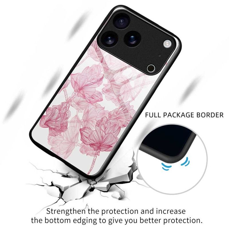 Etui iPhone 17 Pro Max Szkło Hartowane W Kolorze Różowym Floralie Etui Ochronne