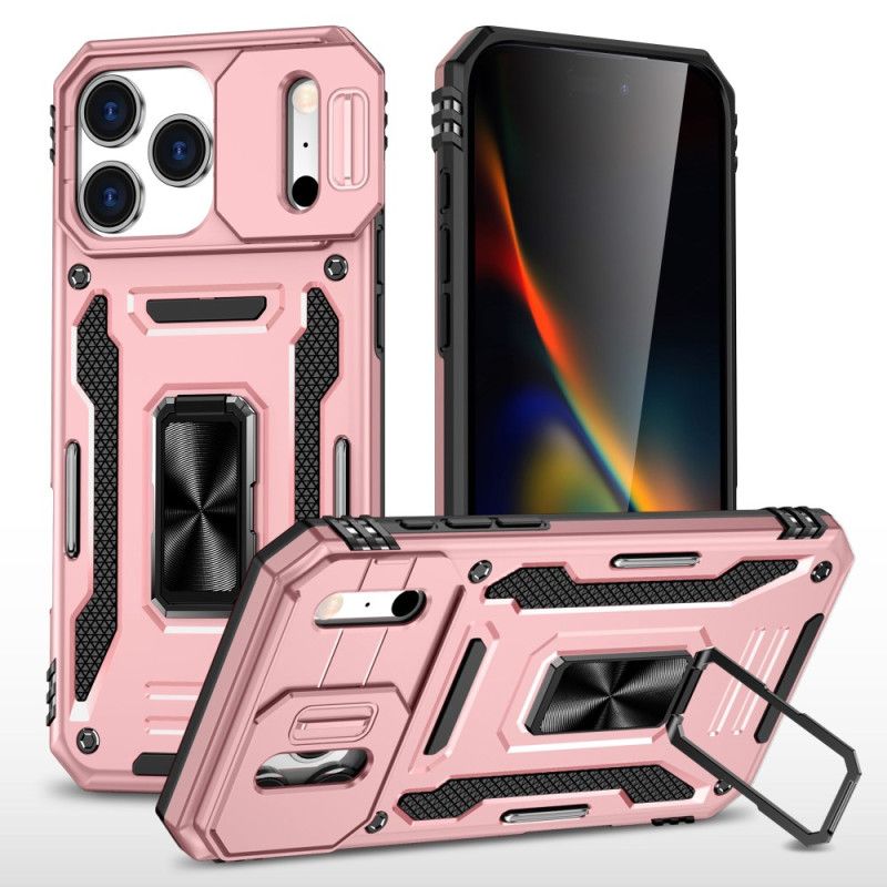 Etui iPhone 17 Pro Max Uchwyt I Osłona Obiektywu Z Efektem Metalu Etui Ochronne