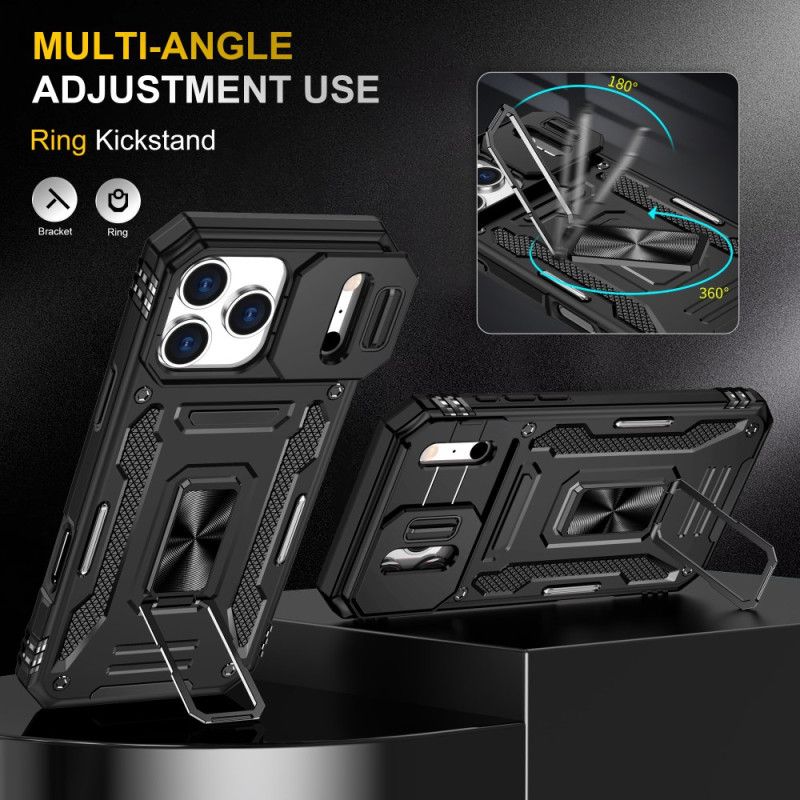 Etui iPhone 17 Pro Max Uchwyt I Osłona Obiektywu Z Efektem Metalu Etui Ochronne