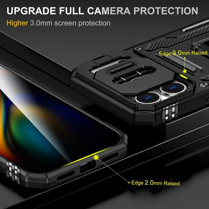 Etui iPhone 17 Pro Max Uchwyt I Osłona Obiektywu Z Efektem Metalu Etui Ochronne