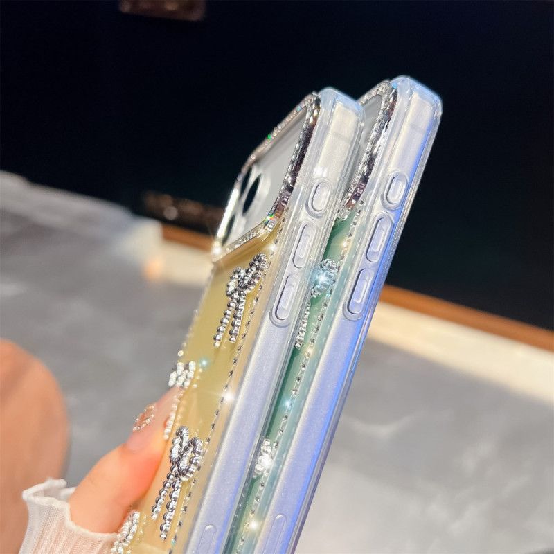 Futerały iPhone 17 Pro Max Etui Na Telefon Dekoracja Z Motylami I Brokatem