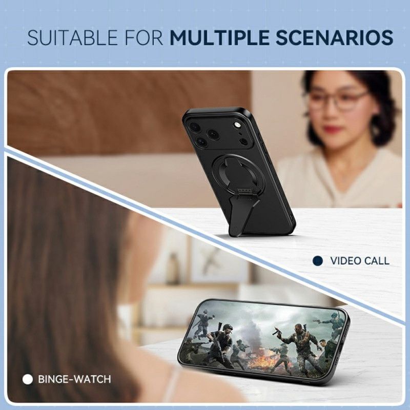 Hülle iPhone 17 Pro Max Handyhülle Magsafe-integrierte Halterung In Metalloptik