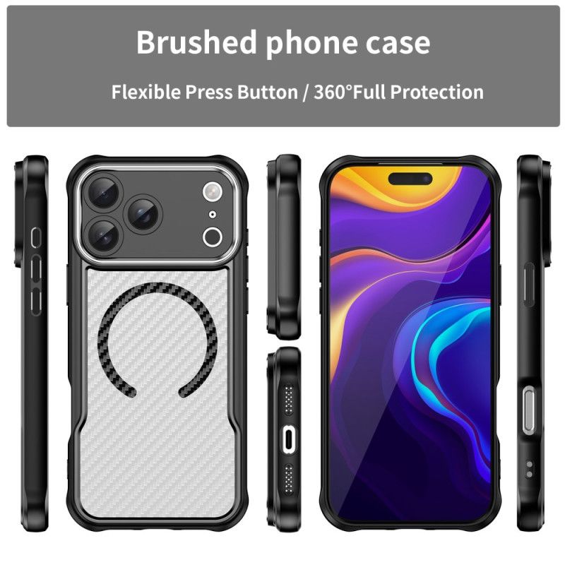 Hülle iPhone 17 Pro Max Magsafe-kompatible Durchscheinende Carbonfaser