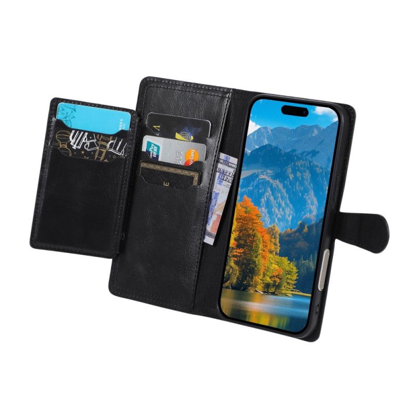 Skórzany Futerał iPhone 17 Pro Max Etui Na Telefon Kieszeń Na Zamek