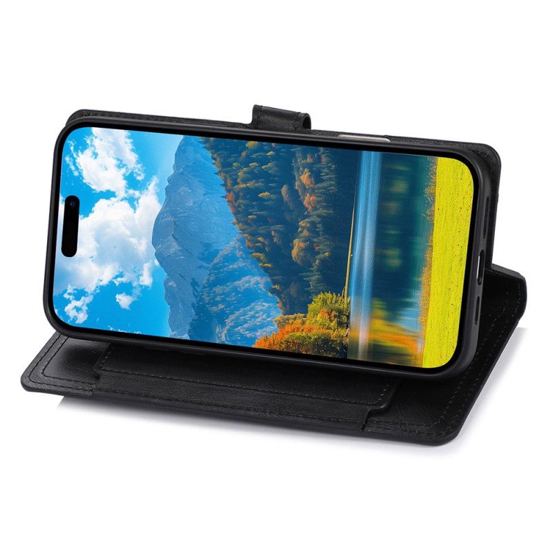 Skórzany Futerał iPhone 17 Pro Max Etui Na Telefon Kieszeń Na Zamek