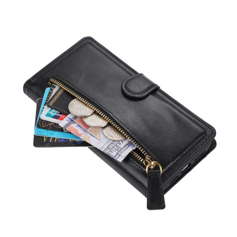 Skórzany Futerał iPhone 17 Pro Max Etui Na Telefon Kieszeń Na Zamek