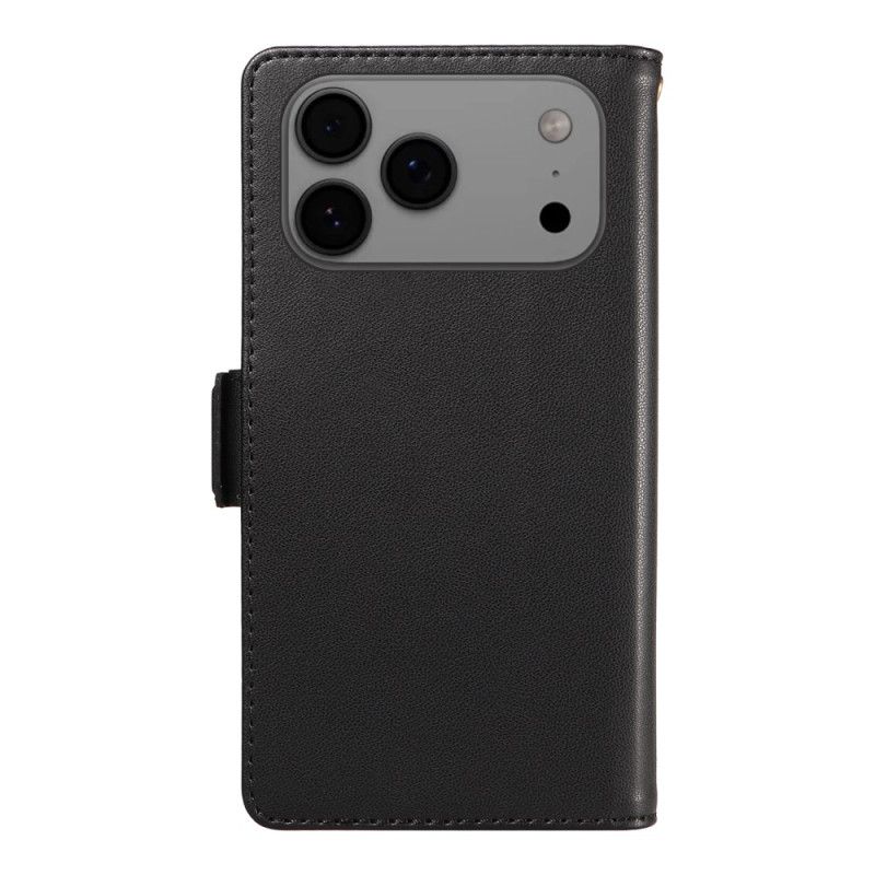 Skórzany Futerał iPhone 17 Pro Max Etui Na Telefon Smycz Na Wiele Kart